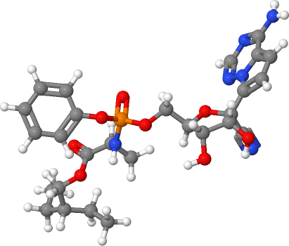 3D molecular structure of a small molecule drug candidate