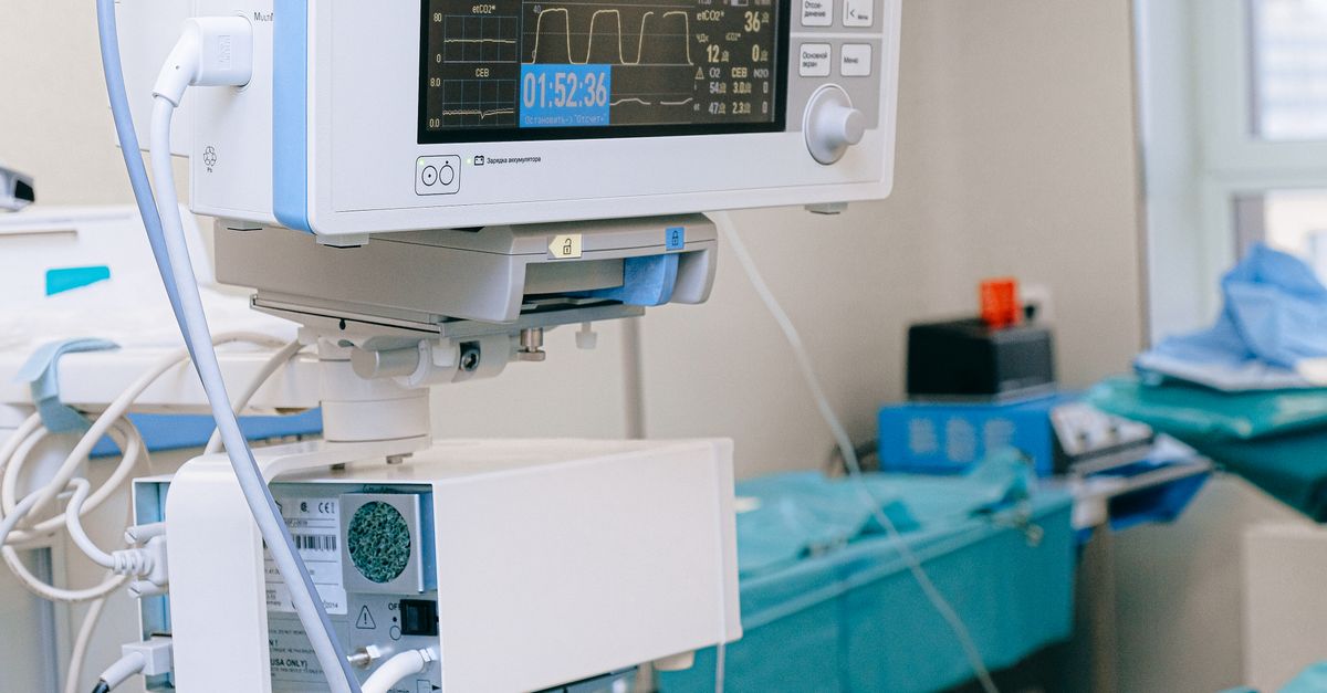 Cardiac surgery operating room with vital signs monitor