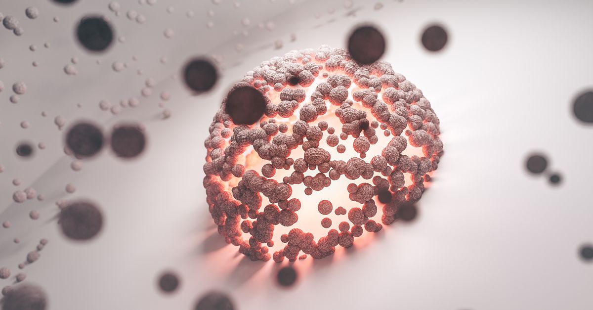Abstract cellular structure representing developing immune system