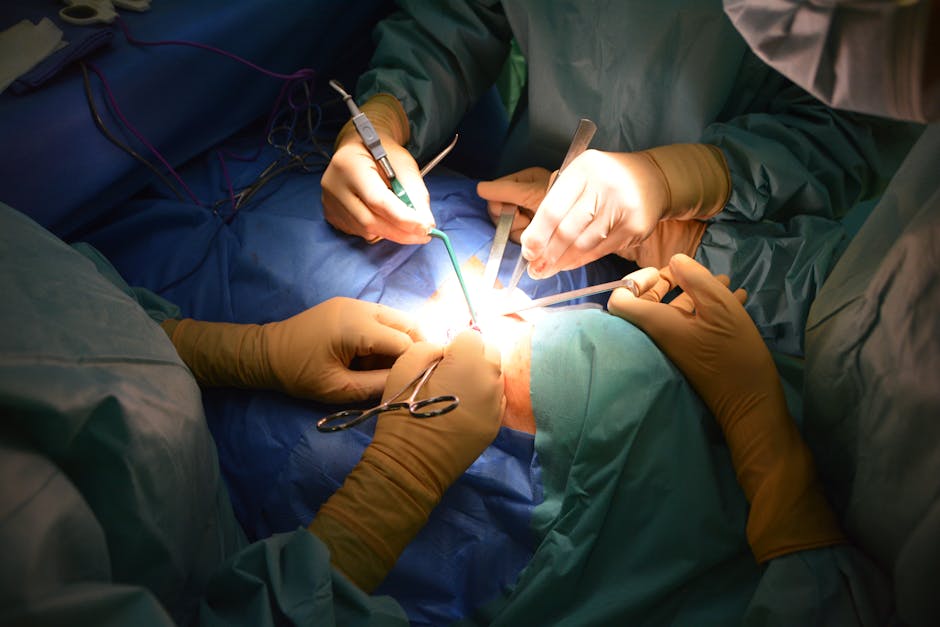 Surgeons performing a delicate procedure