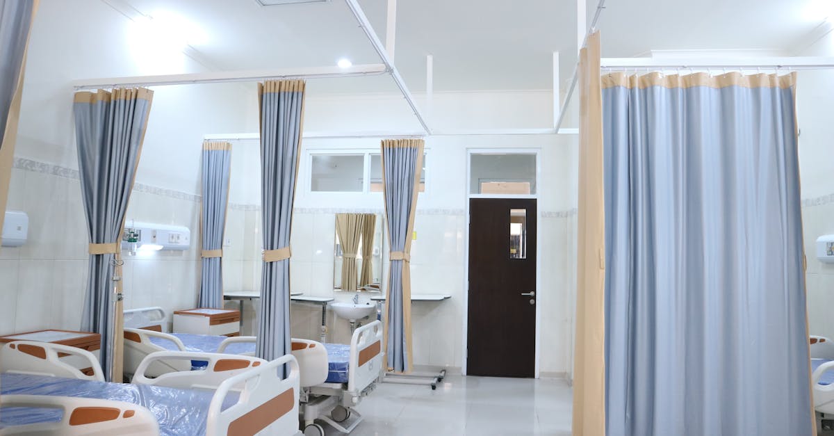 Modern hospital ward with medical beds